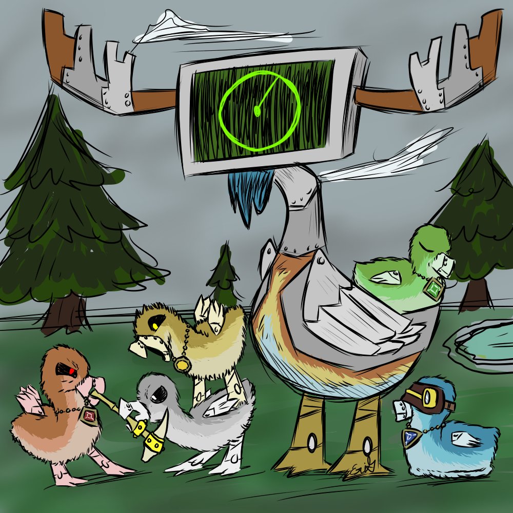 Erigold13261's tweet photo. #NoStraightRoads #nsrneonj #nsr1010 #dst #dontstarve #moosegoose #mosling
“Neon Moosegoose and 1010lings”
I KNOW they were talking about the VA streams BUT! I've been wanting to draw Neon J and 1010 as Moosegoose and the moslings for SO LONG and used this ask as an excuse :3 https://t.co/sYS3lfp2z2
