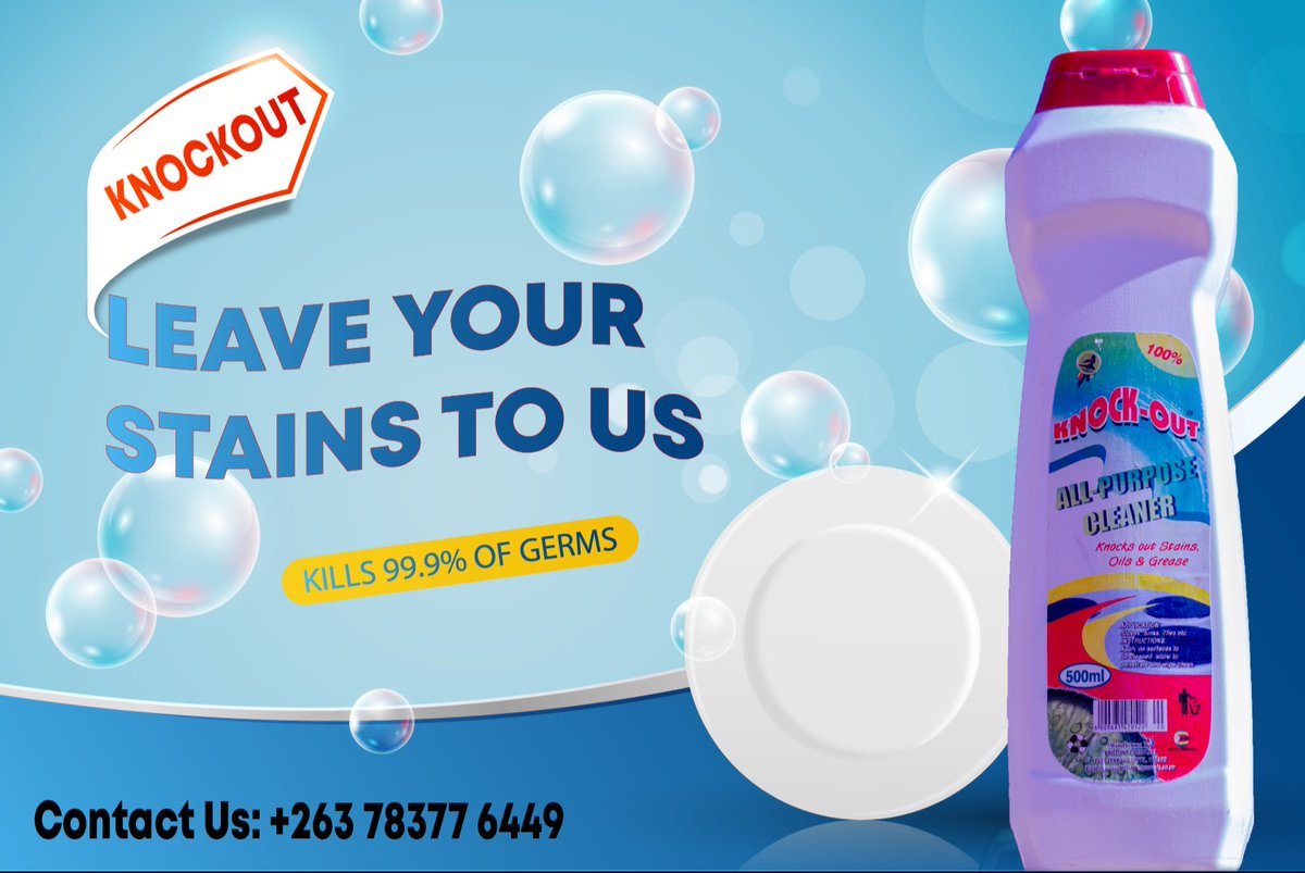 KnockOutZimbab2's tweet photo. #zimbabwe
#knockout

Leave your stains to us

@OKZimbabwe @ChoppiesZimbab1 @SPARZimbabwe @PicknPay https://t.co/RWN75kUZuq