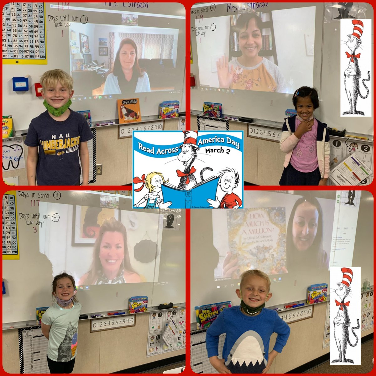 ReillyPatriot's tweet photo. In celebration of Read Across America Week, Mrs. Estrada's kindergarten parents surprised us as Mystery Readers and read a favorite picture book via Zoom. https://t.co/GML2kpEy5o