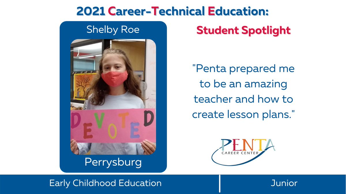 pentacareerctr's tweet photo. We’re excited to share more Student Spotlights with you! Read about their personal experiences at Penta!

⭐️ Chandler Zahs
⭐️ Marceana Black
⭐️ Shelby Roe
⭐️ Caley Sadler

#WeArePentaCTE #PentaPride #PerfectEffort @ryan_rlee https://t.co/JR2mtNiFVE