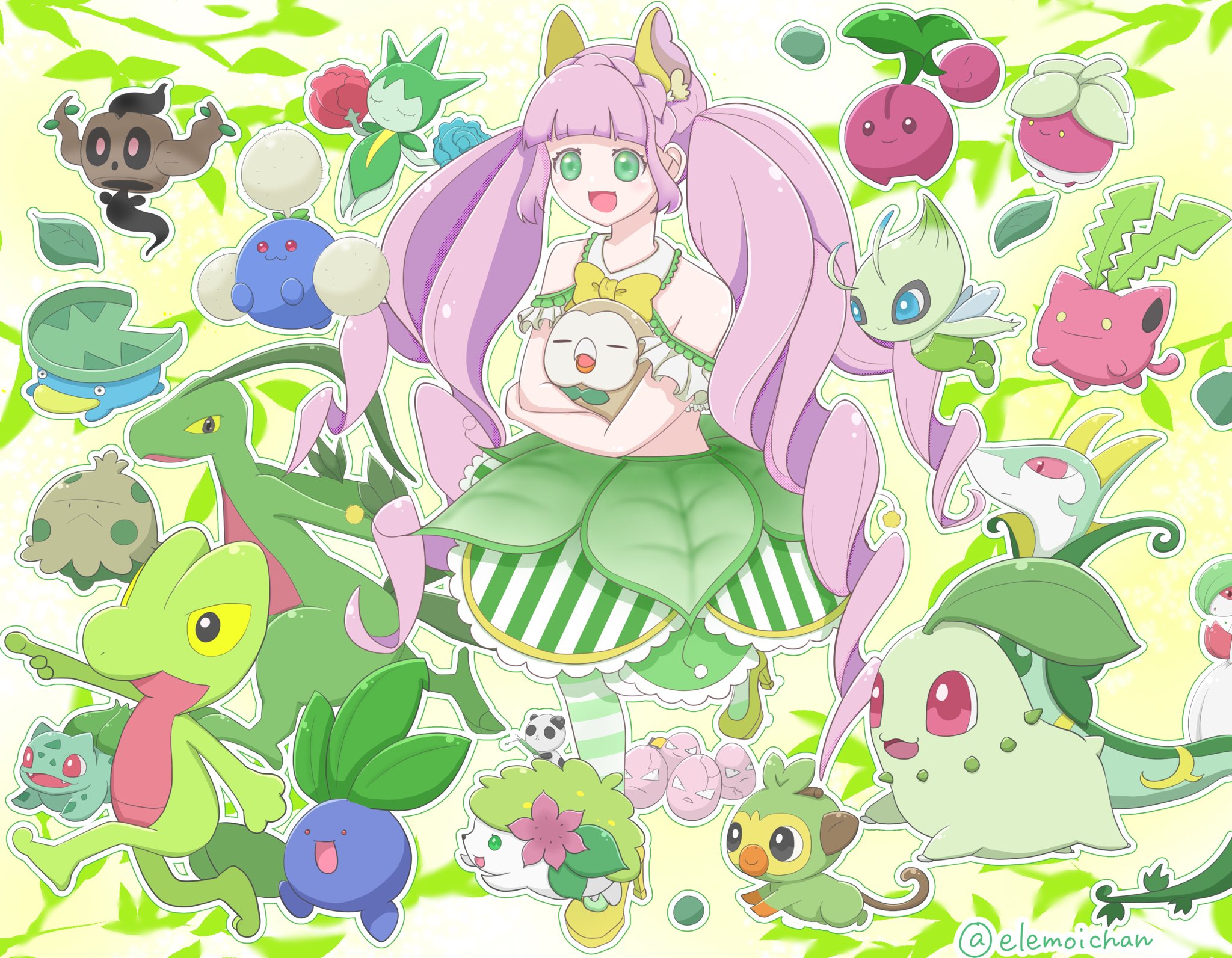 えるもあ 草ポケモン大集合 毎日コツコツ進めて完成まで何日もかかった 前にみんなに聞いた草ポケモンたち ちょっと違う子もいたけどちゃんと描いたよ ちっちゃいけどw 達成感すごいので見てやってくださいw ポケモン 草ポケモン T Co