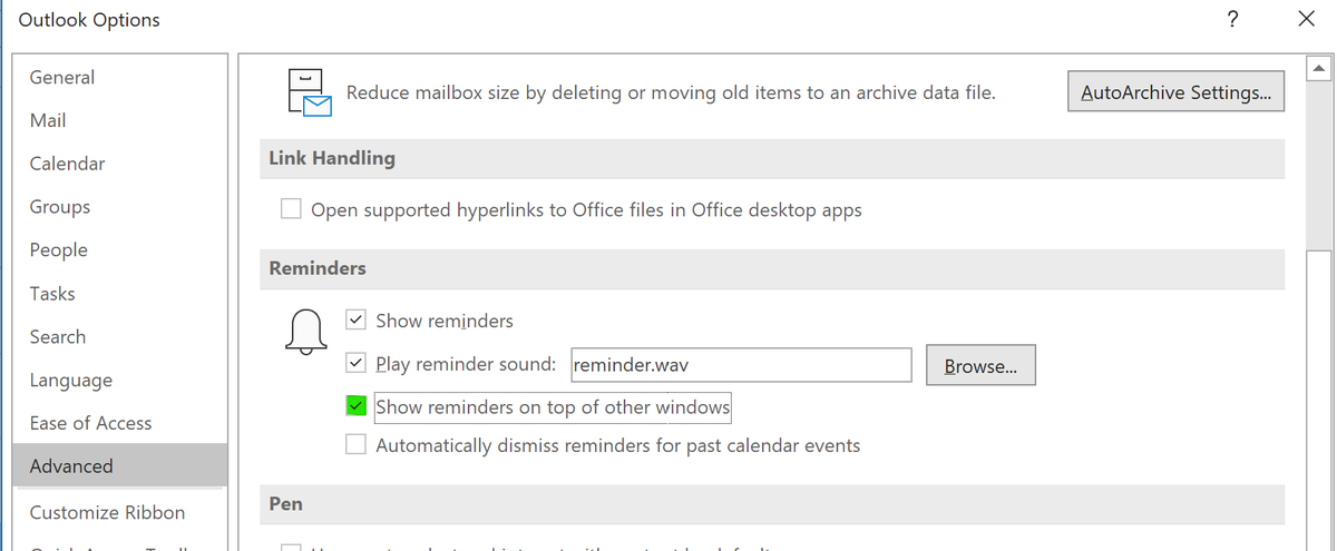 Late to how many meetings, over years, just because these #Outlook #reminders wouldn't stay on top?! And now, just like that, I need to find out Microsoft finally addressed the issue in Feb 2020 and I didn't know? If this works, it made my day!