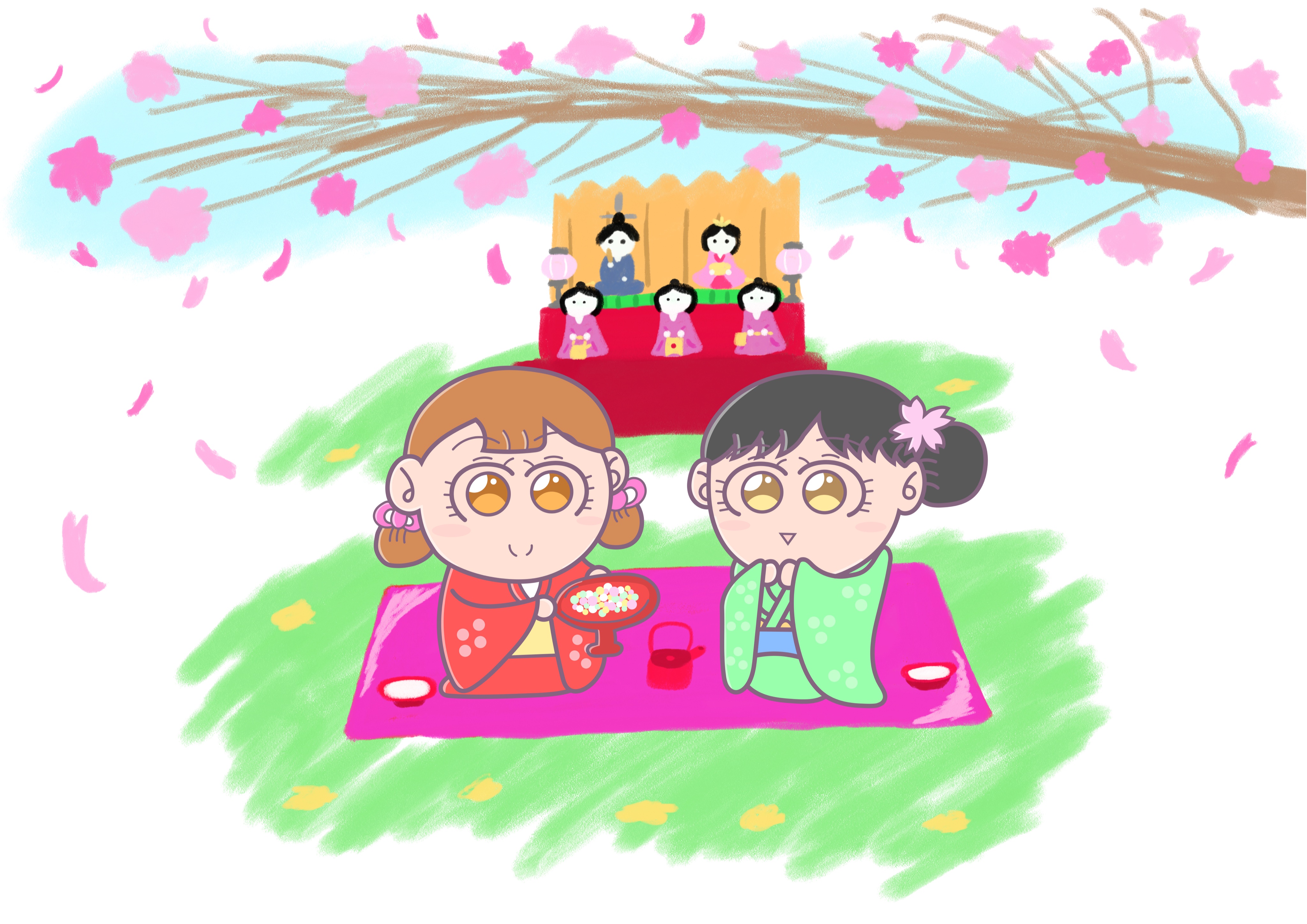 Aki かわいい子供 動物イラスト描きます Auf Twitter 仲良くひな祭りを楽しんでいる女の子たち イラスト イラストレーター かわいいイラスト 絵描きさんと繫がりたい イラスト好きな人と繋がりたい みんなで楽しむtwitter展覧会 ひな祭り21 ひな祭り