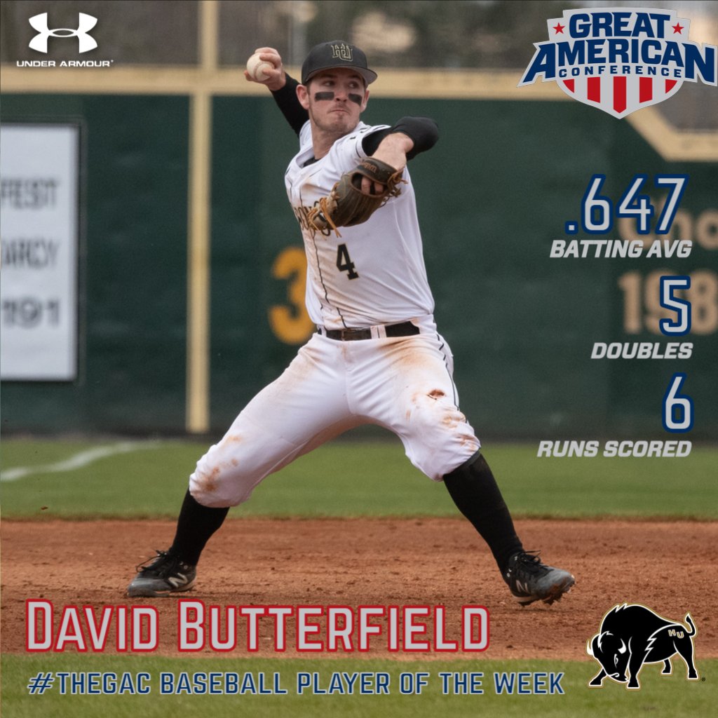 GACAthletics's tweet photo. #theGAC ⚾️ Weekly Award Winners: Players - David Butterfield, 3B, Harding; Pitcher - Patrick Miner, SP, Arkansas Tech https://t.co/F0zaAqklMy