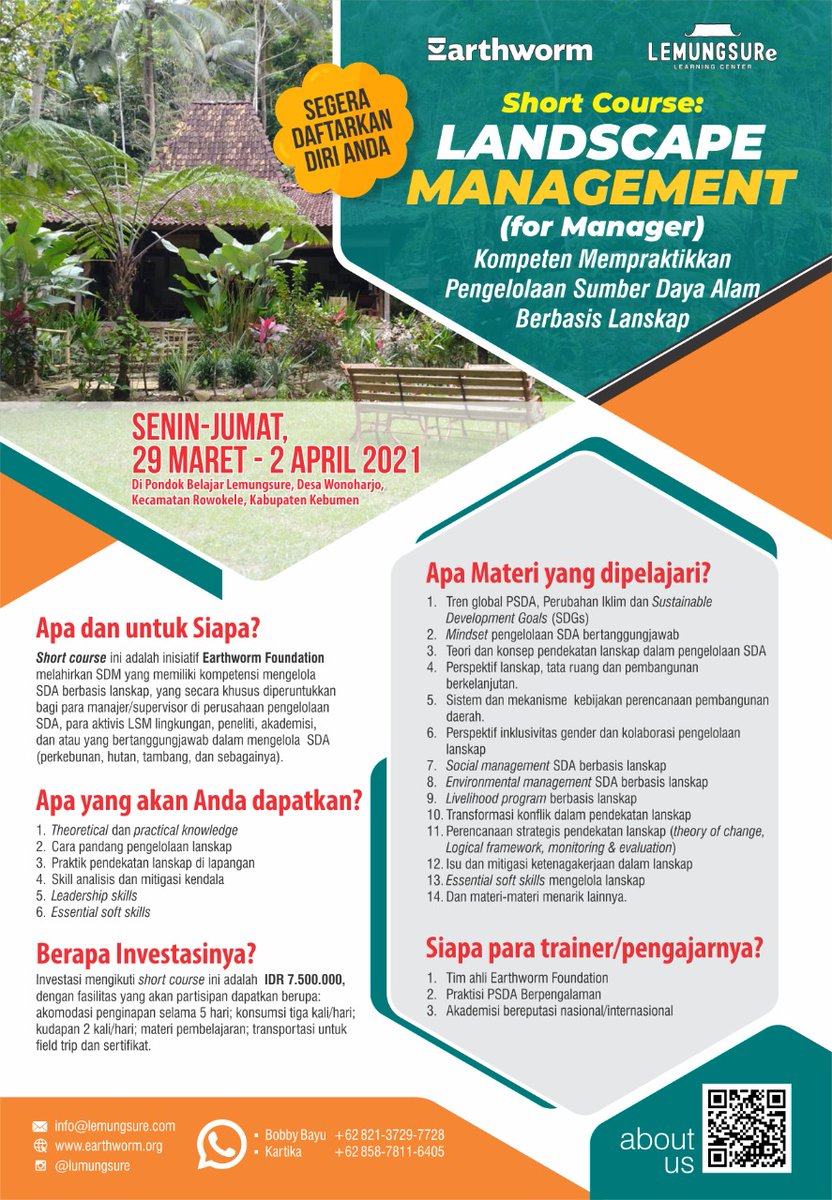 carbonbahar's tweet photo. yang berminat silakan gabung, jangan lewatkan kesempatan baik ini, trend terkini pengelolaan sumber daya alam, ini bukan training online, jumpa dan merasakan langsung di Joglo Lemungsure &amp; lanskapnya dengan segala keindahannya, tentu tetap taat asas protokol kesehatan, pasti asik https://t.co/jTNDqfkeVS