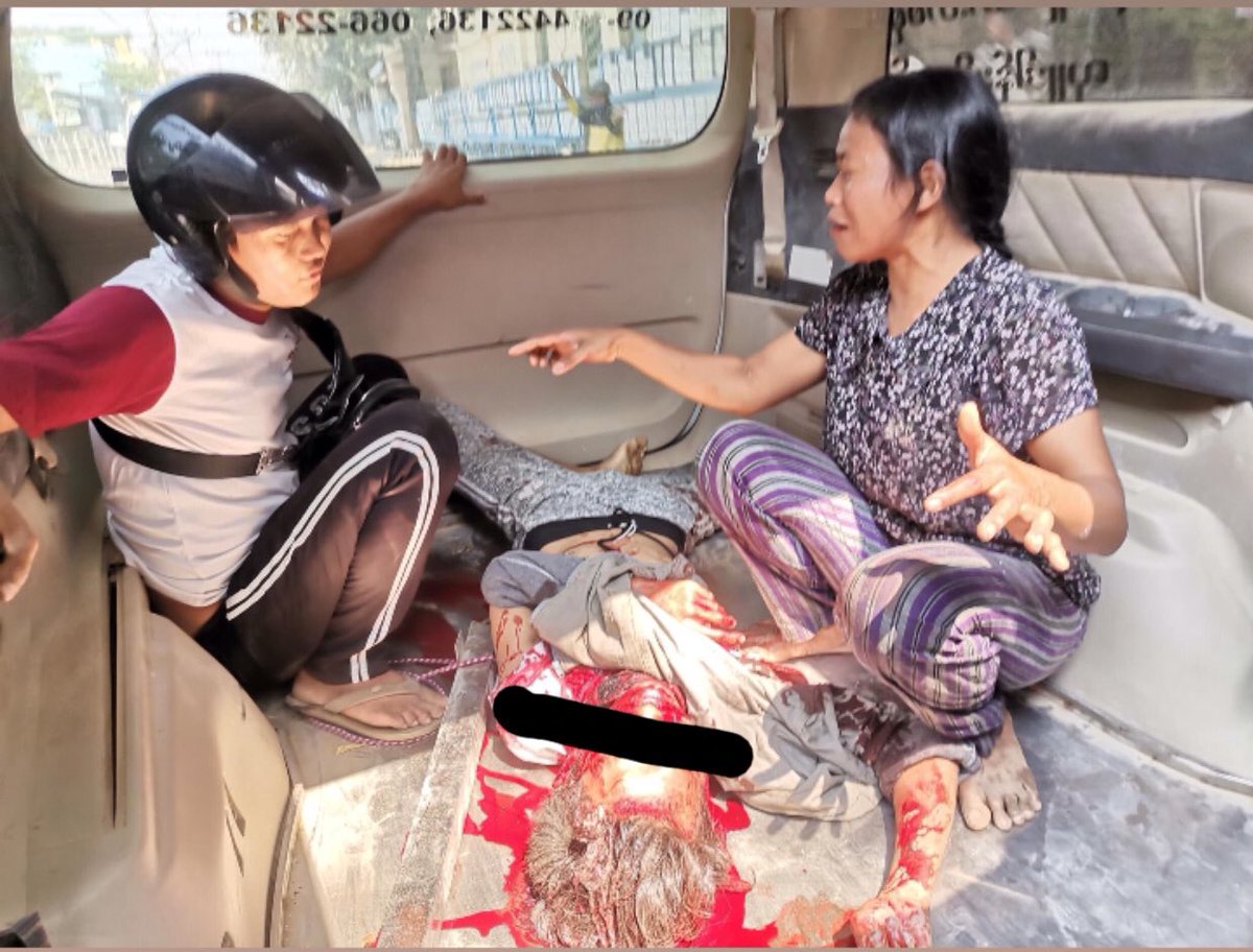 MilkTeaMM_MTAM's tweet photo. TW // Blood,Death! We lost another live again. MyinChan, one man died by Headshot. Terrorist Group is not just dispersing, they're killing everyone.Tell me how can we do in this situation.

JUSTICE FOR MYANMAR 

#Mar3Coup #OpCCP 
#WhatsHappeningInMyanmar #MilkTeaAlliance https://t.co/iBV5IqtdnF