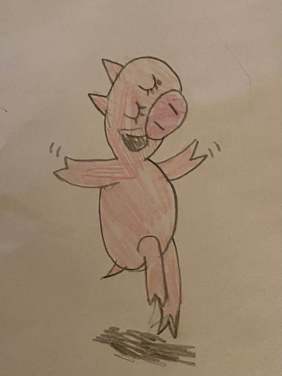 LadyBossShannon's tweet photo. @The_Pigeon My 7 year old drew Gerald &amp; Piggy today. She is a big fan. Your books are the first books that she was able to read on her own. https://t.co/zM0u5lvBLl