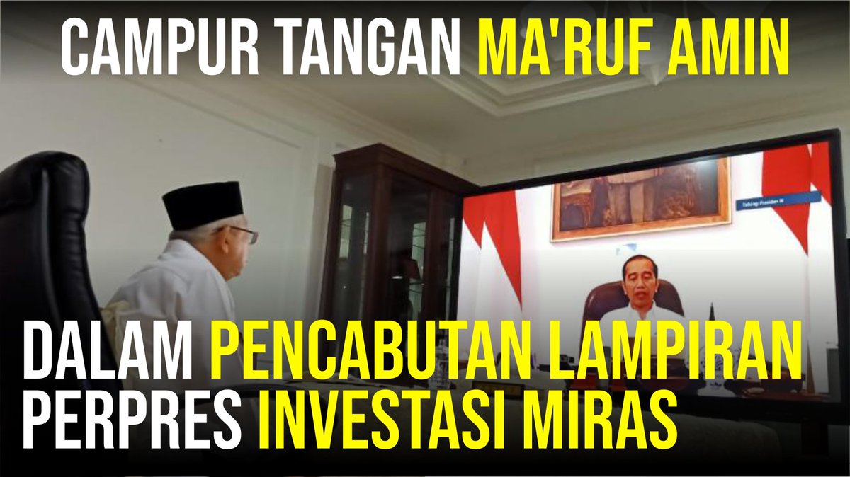 Campur Tangan Ma'ruf Amin dalam Pencabutan Lampiran Perpres Investasi Miras

Selengkapnya : youtu.be/7w7vovtGcg0