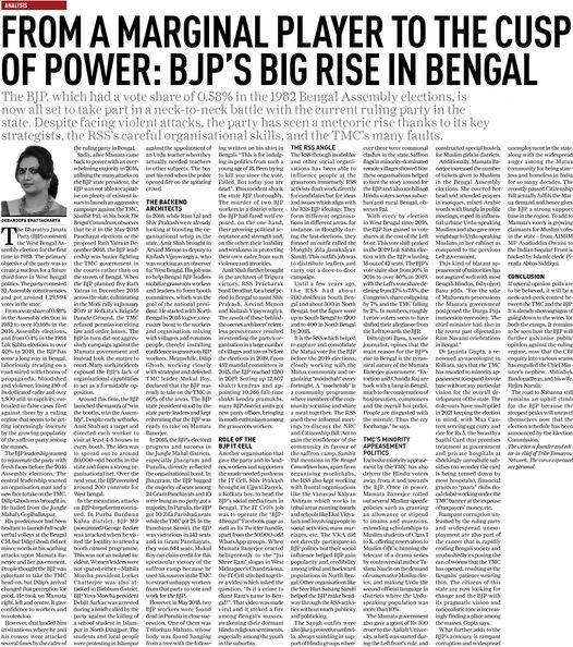 debaroopa's tweet photo. My article in today's edition of The Daily Guardian, attempts to dissect the many factors that empowered and enabled the Bharatiya Janata Party to grow its roots deep into the soil and psyche of Bengal
https://t.co/Zm3WuM04Na https://t.co/aPCHCboMpT
