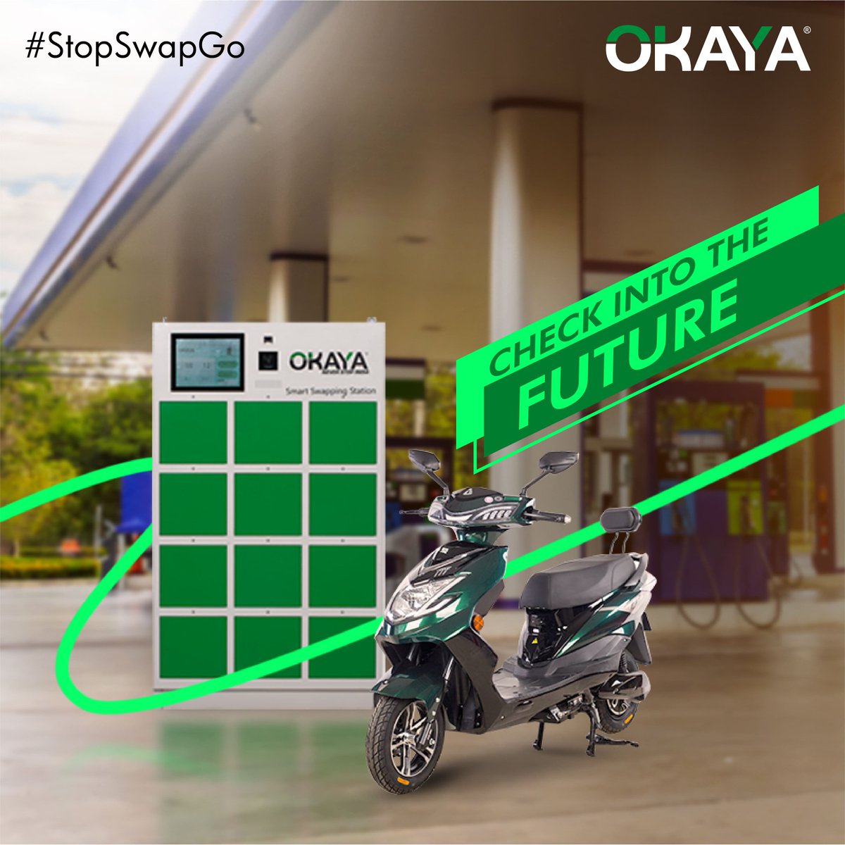 OkayaPowerGroup's tweet photo. Okaya presents a smart swapping station that makes battery swapping convenient for your electric two and three-wheelers .
#Okaya #NeverStopIndia #batteryswapstation #battery #recharege #batterySwap #ecofriendly #electricalvehicles https://t.co/BmComBnoW8