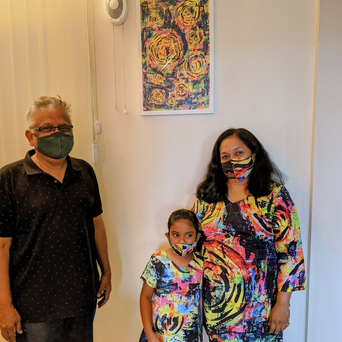 Sukanya Kuppuswamy (@sukanyaswamy) on Twitter photo Wearable art, literally! Art on the wall, art on the mask..art, art everywhere.
Posing here with the artist himself (Jagan, not on Twitter) Such fun, to be a part of his beautiful art journey.. PC: <a href="/sundarganeshbab/">Sundar Ganesh Babu</a> Wearable art, literally! Art on the wall, art on the mask..art, art everywhere.
Posing here with the artist himself (Jagan, not on Twitter) Such fun, to be a part of his beautiful art journey.. PC: <a href="/sundarganeshbab/">Sundar Ganesh Babu</a>