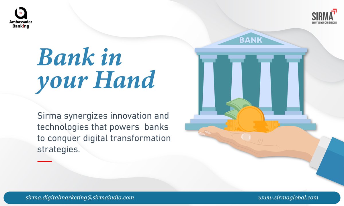 SirmaLtd's tweet image. sirmaglobal.com
#oracleflexcube #sirmabusinessconsulting #bankingtechnology #modernbanking #digitalonboarding #agencybanking #remotebanking # #flexcube #rpa #digitalbanking #corebanking #finacialservices #bankingservices #doorstepservice #banking #fintech