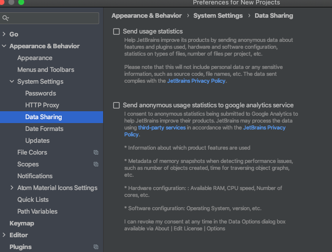 ristkari's tweet photo. @art_spb @jetbrains 2020.3.2 - the newest one available from toolbox. All data sharing is turned off. Sent video of it to your support as well https://t.co/zt6bz96J8b