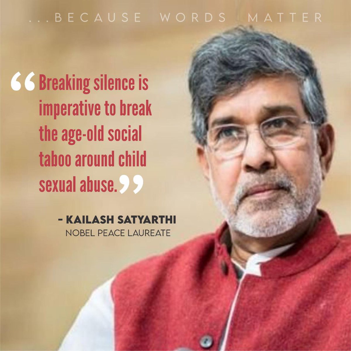 KSCFIndia's tweet photo. Speak up, raise your voice against child sexual abuse and ensure #Justice4EveryChild @k_satyarthi #WednesdayWisdom #BecauseWordsMatter https://t.co/VOoPwhlb3c