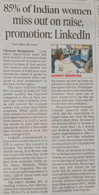 SayhellotoSIS's tweet photo. 85% of Indian women miss out on raise and promotion. We have a long way to go if we aim to achieve gender equality. #genderequality #womenatwork #india #diversity https://t.co/iCXwuY5mUL