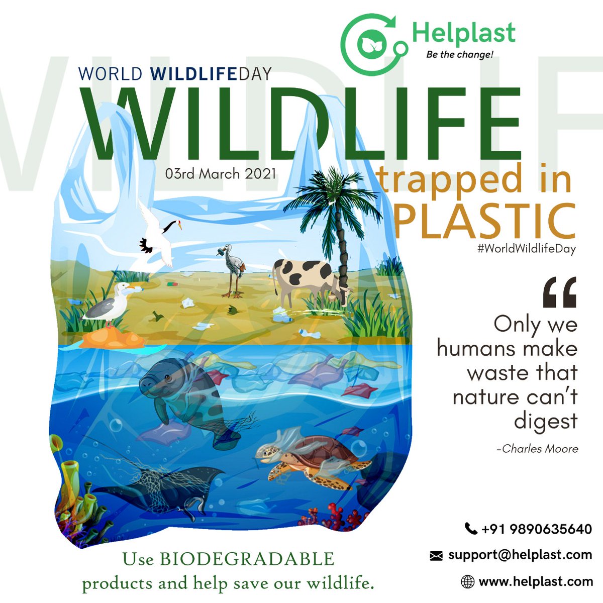 Use Helplast biodegradable plastics and help save our wildlife. 

#ecofriendly #Foodgrade #zerowaste #gogreen #noplastic #biomaterials #sustainability #biodesign #organic #materialresearch #Helplast #Biodegradable #wildlife