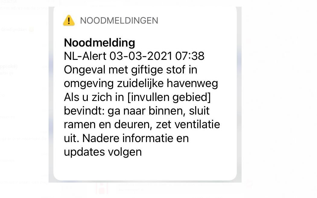 Een onbekende stof is vrijgekomen bij Thales.