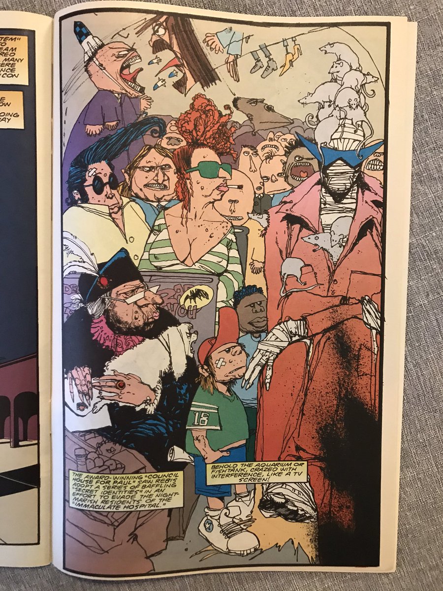 There’s also a glorious collection of pin ups in the back where GM rattles off a load of other Doom Patrol adventures and challenges his guest artists to try to show them in a single page (with some considerably more successful than others at doing so).