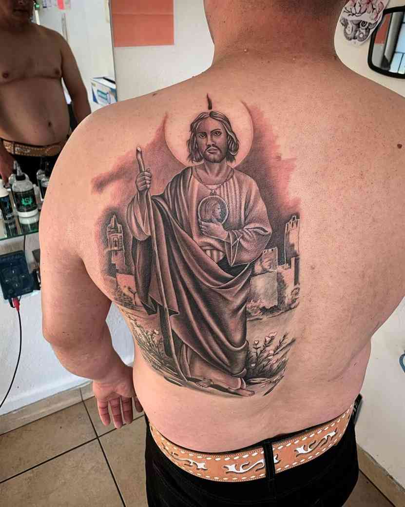 Entertainment Mesh on Twitter 25 San Judas Tadeo Portrait Tattoo Design  Ideas httpstcoHhvM3WU023 sanjudas saint saintjudas saintjudastadeo  religioustattoos christiantattoos portraittattoos sanjudastadeotattoos  saintjudetattoos 