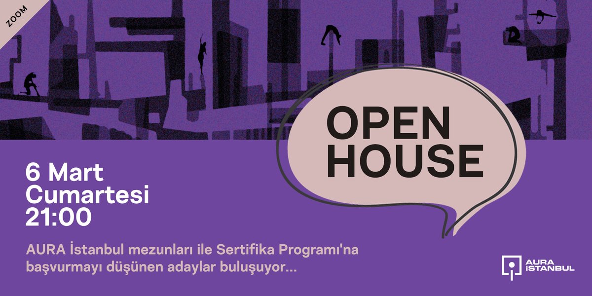 6 Mart Cumartesi saat 21.00'de Sertifika Programı katılımcı adaylarımız için dijital kapılarımızı açıyoruz...

AURA İstanbul mezunları ile Sertifika Programı'na başvurmayı düşünen adaylar bir araya geliyor. 

Detaylı bilgi ve kayıt için &gt; auraistanbul-openhouse.eventbrite.com
