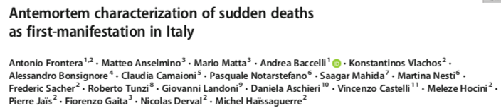 sozi81's tweet photo. SCD may be the first manifestation in young (1-35 y) but... what happens during the few days before? Could we prevent SCD? What the ECG looks like? What the SCD cause? HCM, ARVD at the first place then... ischemic heart disease. First insights from Italy. #fightSCD @EPeeps_Bot https://t.co/jDBD40An8J