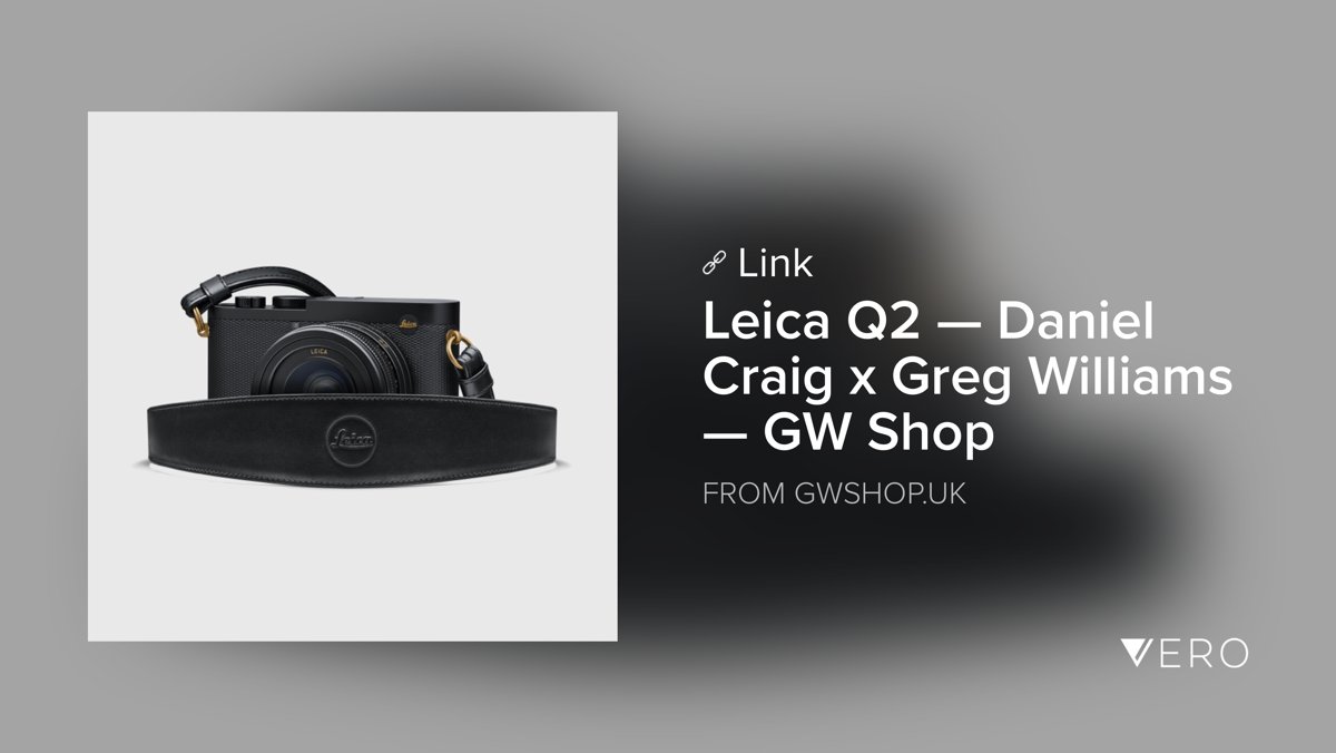 gwshop.uk/cameras/p/leic… Get the Daniel Craig X Greg Williams Leica Q2 LTD edition here. 750 cameras made and they are selling out fast. vero.co/greg/F5H-SrHQL…