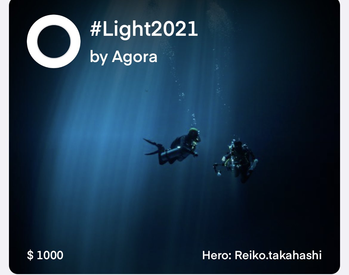 reiko_ocean's tweet photo. 皆さまの応援のお陰で
@Agoraimages 
"Light2021"の1位になりました。
ありがとうございます🙏
ちなみに、Agoraでは1位をHeroと呼びます😊
#Agoraimages 
#hero 
#Light2021 https://t.co/wnUF85Pyvp