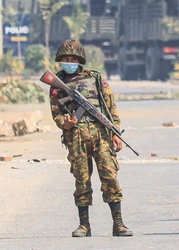 This is the one who tended to kill 14 -year-old boy demonstrating peacefully. Save us. Numerous people are getting killed day by day. #WhatsHappeninglnMyanmar #Mar3Coup