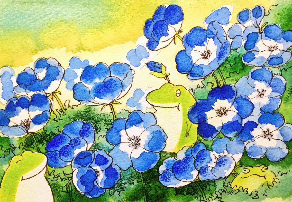 「行く先々でたくさんのお花があなたに咲いていますように 」|anzutann春🐸のイラスト