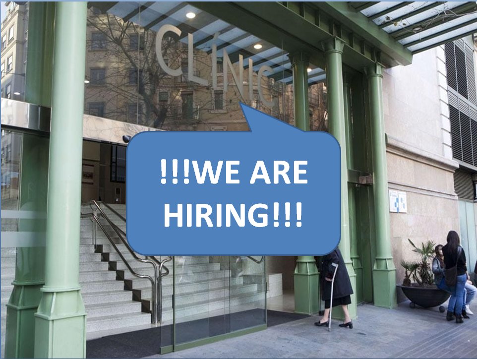 We are looking for data managers interested in joining our Early Phase Clinical Trials Unit at <a href="/hospitalclinic/">Hospital Clínic</a>. If interested, send your CV and motivation letter to hsainz@clinic.cat