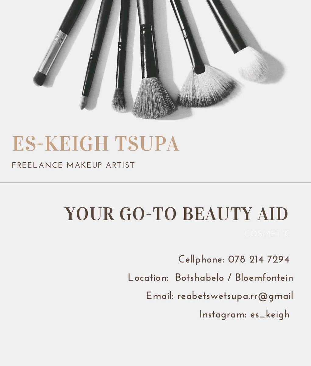 Zar_Ntseto's tweet photo. A #BotsTown based MUA @KKekeletso ๐๐
๐ฐ- Full face beat R350 with your
foundation.
- full face beat R450 with her
foundation
You can also use her service if you are in Bloemfontein. https://t.co/QMqGi23hLM