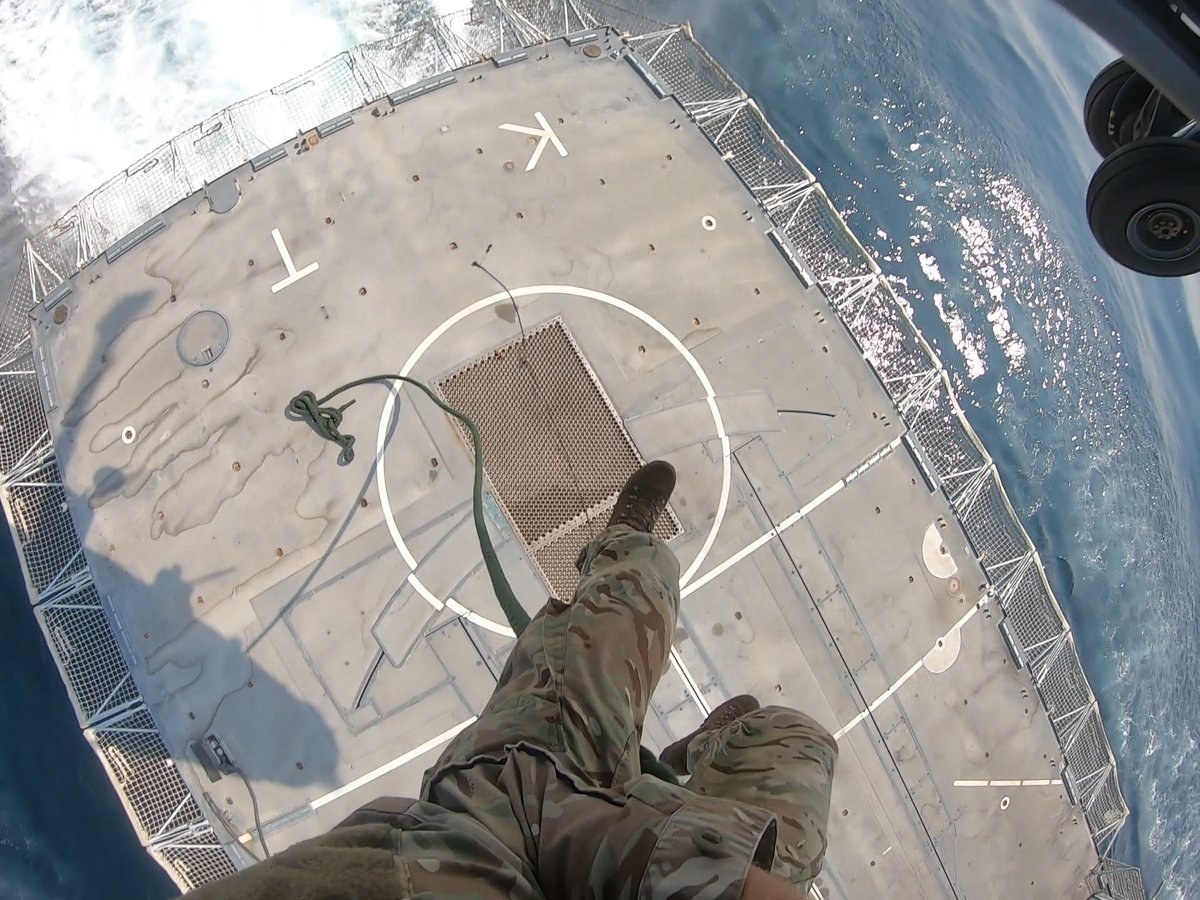 815NAS's tweet photo. #Wildcatwednesday
Fast roping gives @RoyalMarines or @RoyalNavy boarding teams the option for a fast insertion to a moving vessel.
Would you like to give it a go??
#StrikeDeep #PerTerram
@RNASYeovilton @CdrJDransfield @825NAS https://t.co/vVnVhEqwnI