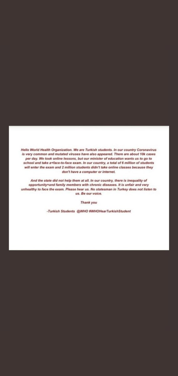 Alone06090089's tweet photo. Yayalım arkadaşlar pes etmek yok sağlığımız için #pleasehelpturkishstudents https://t.co/ZsjeKotSnX