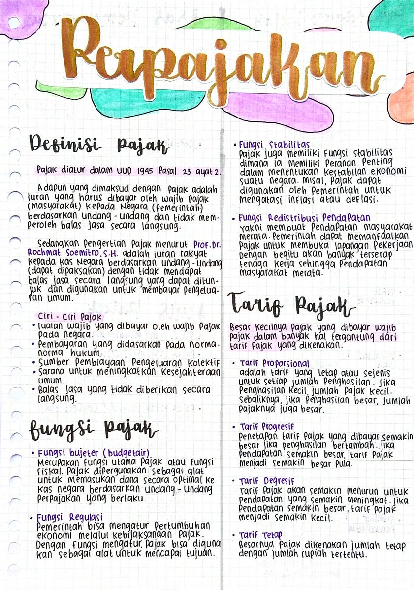 stdyhardd's tweet photo. Catatan Ekonomi Kelas 11 📝
Bab : Perpajakan

Sc : Pahamify &amp; Buku Paket https://t.co/xKBO21ud10