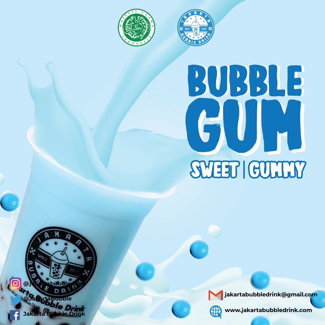 Rasa permen karet yang khas menjadikan bubblegum ini favorit di berbagai kalangan
dari orangtua maupun anak-anak. Siapa disini yang suka bubblegum juga? kalian bisa dapat
bubuk minuman bubblegum dengan seharga 65.000 aja lho.
