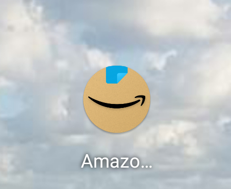 SierraNTide's tweet photo. What's up with the new #Amazon app icon look? It looks like a 1950s greaser with a blue curl over its forehead. I know I'm going to sound like.... Okay my age. What was wrong with the old look? https://t.co/3RP4JuUavD