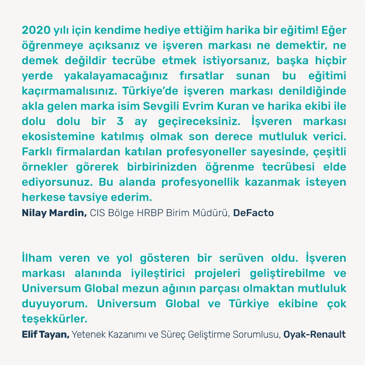__Dinamo__'s tweet image. Son 2 Hafta: Universum İşveren Markası Akademisi, 17 Mart&apos;ta @evrimkuran liderliğinde 6. kez başlayacak. Online sertifika programı hakkında detaylı bilgi ve kayıt için info@dinamo.co adresinde bize ulaşabilirsiniz. #İşverenMarkasıAkademisi #EmployerBrandingAcademy