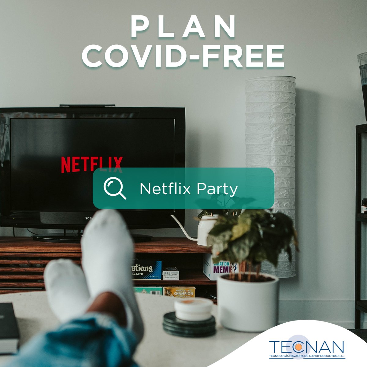 TecnanNanomat's tweet photo. Quedar con tus colegas por videollamada para ver esa serie que os encanta puede ser divertido, ahora con el nuevo plug-in de Chrome “Netflix Party”es muy fácil😍 Otra opción es quedar (allí donde esté permitido) para verlo juntos reforzando vuestras mascarillas con VIRUPROTEC✨ https://t.co/xuaGIuIDSP