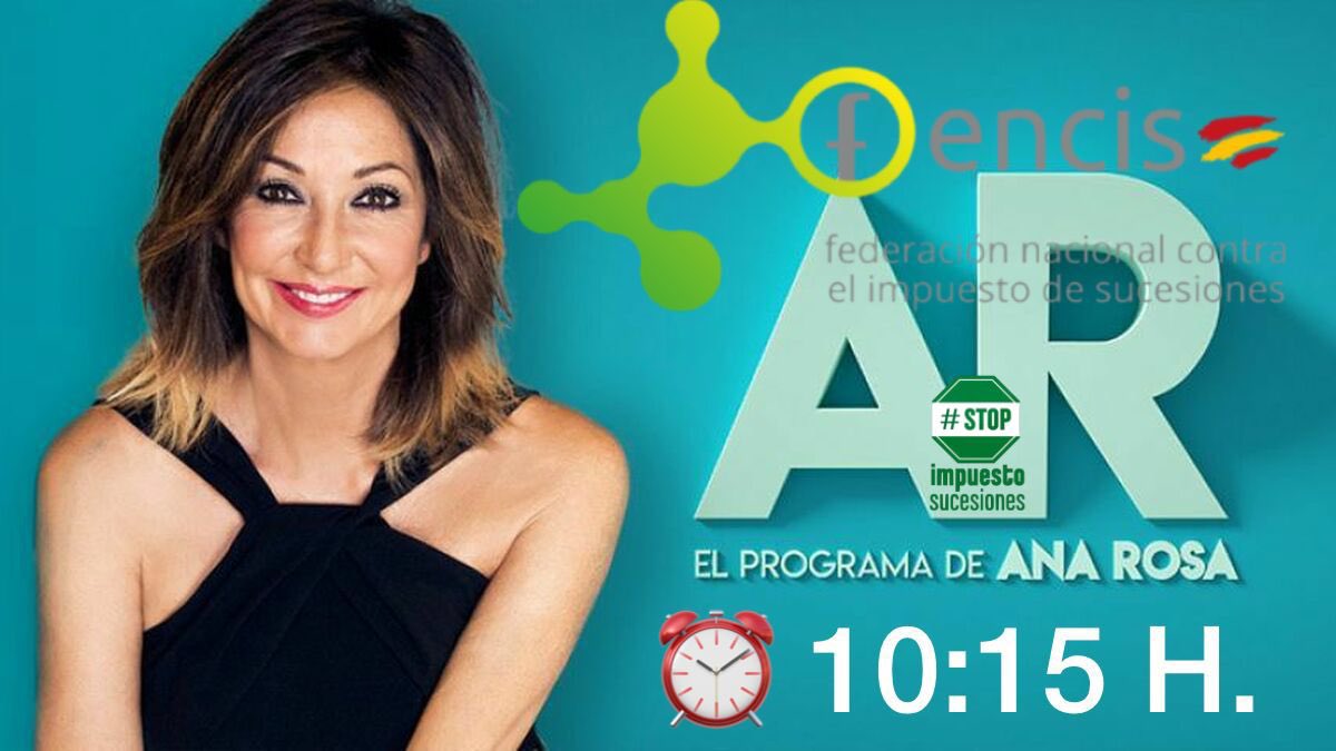 impuestosucesio's tweet photo. 📺 Hoy a las 10:15 h, estaremos en @telecincoes.
#STOPimpuestosucesiones
#FENCIS https://t.co/koWqnR7VCZ