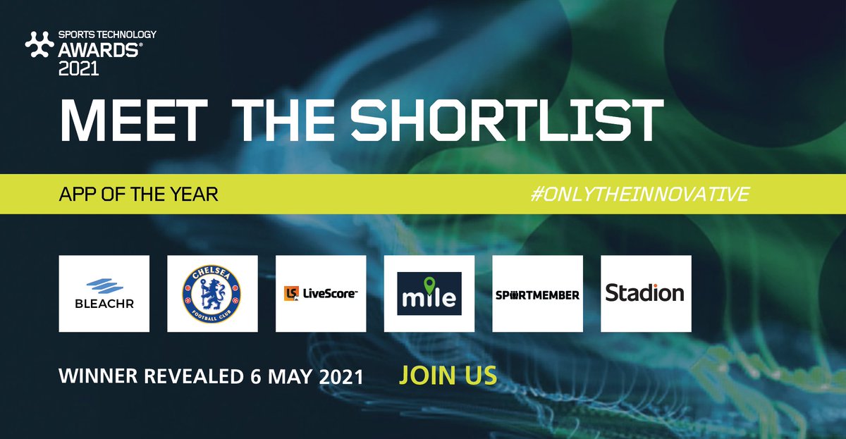 The 2021 Sports Technology Awards shortlist was revealed last week and here’s a reminder of the leading brands shortlisted in the App of the Year category…

<a href="/BleachrApp/">Bleachr App</a>, <a href="/ChelseaFC/">Chelsea FC</a>, <a href="/livescore/">LiveScore</a>, @runnincity, <a href="/SportMember_de/">SportMember.de</a> <a href="/stadionHQ/">Stadion</a> and <a href="/PSG_English/">Paris Saint-Germain</a>

Congratulations👏💪🎉