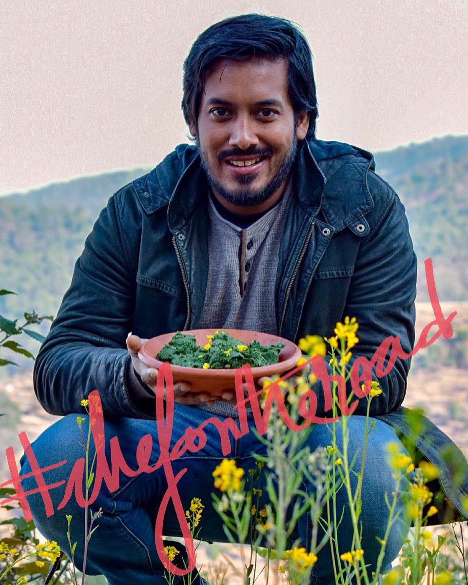 ChefTZac's tweet photo. That brings an end to this incredible #ChefontheRoad trip through Uttarakhand, & this happy face ready to pounce on a bowlful of Bicchu Buti Saag amidst a sea of mustard flowers sums it up quite perfectly! 1/ https://t.co/6H3kG0ZLjJ