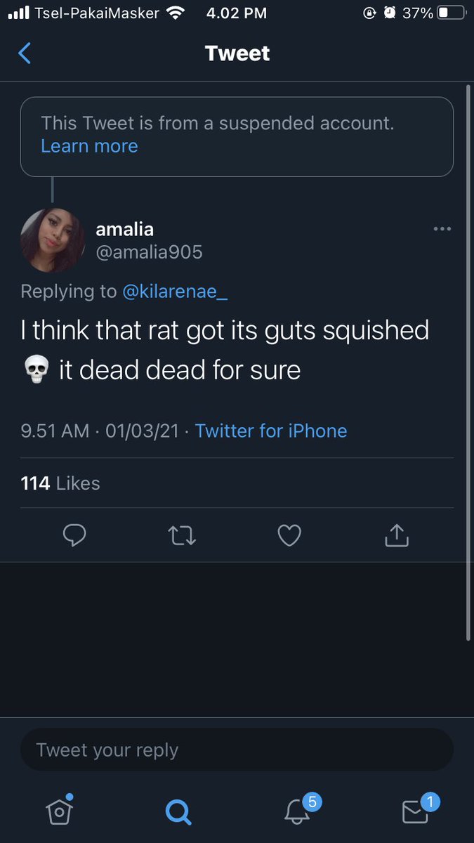 itsjustjazzuh's tweet photo. The tweet got suspended and I’m glad #justiceforrats https://t.co/9wTeHdQG8d