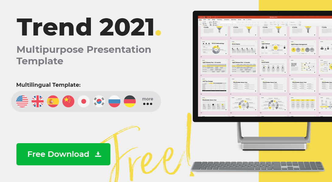 New Free #Powerpoint Template 'Trend 2021': Support 🇬🇧🇨🇳🇩🇪🇪🇸🇷🇺🇯🇵🇰🇷, 135 unique slides, 11 colors, Free for Commercial and Non Commercial use. Download Now! tiny.one/fhx3wpa4 #freebie #Microsoft #ppt