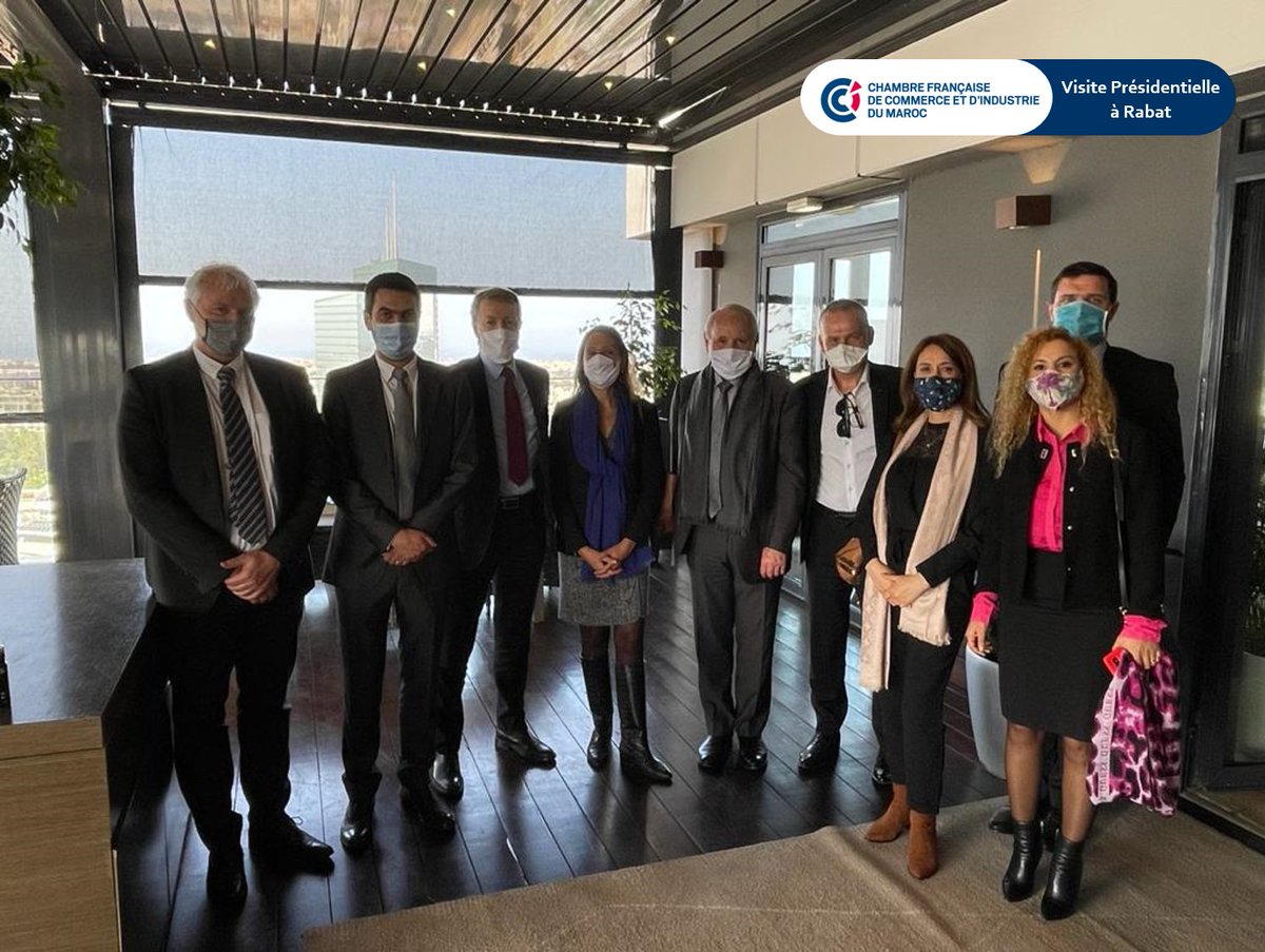 CFCIM1's tweet photo. đž Hier notre PrĂ©sident Ă©tait en visite Ă #Rabat, accompagnĂ© dâune dĂ©lĂ©gation de la @CFCIM1
âïž Au programme :
- Réunion de travail avec le #CRI,
- Rencontre avec le Président de la Région,
- Déjeuner avec la Consule, @AXA & #TLScontact,
- Visite de #JetContractors & @SAFRAN. https://t.co/hob0mEMDuX