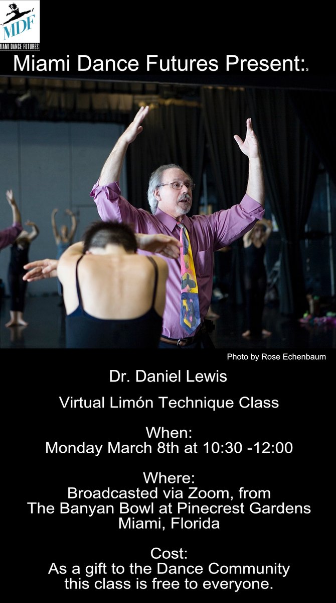 Daniel Lewis (@dancedan) on Twitter photo FREE MASTER CLASS ON ZOOM BY Dr. Daniel Lewis, long time Limón dancer and first A D of the Limón Company after Mr. Limón's death, will teach a master class in the Limón technique. To register in advance by sending your name and e-mail address to. danteacher0@gmail.com FREE MASTER CLASS ON ZOOM BY Dr. Daniel Lewis, long time Limón dancer and first A D of the Limón Company after Mr. Limón's death, will teach a master class in the Limón technique. To register in advance by sending your name and e-mail address to. danteacher0@gmail.com
