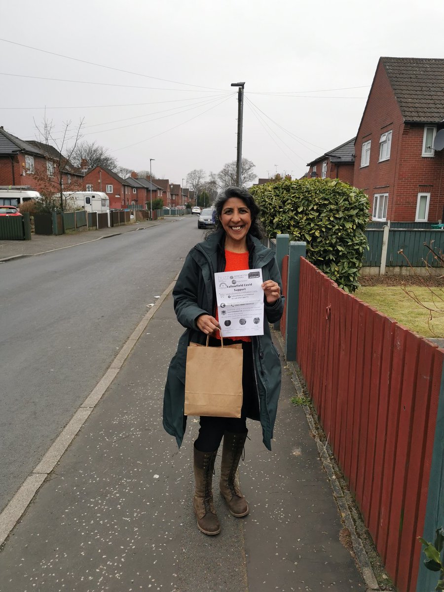 Great to be out with <a href="/ZahraAlijah/">Zahra Alijah</a> dropping off "have a drink on me" packages to people in Fallowfield. These are packages of tea, biscuits, coffee and other little bits, put together by brilliant volunteers at  <a href="/ThePlaceM14/">The Place At Platt Lane</a> #LoveFallowfield