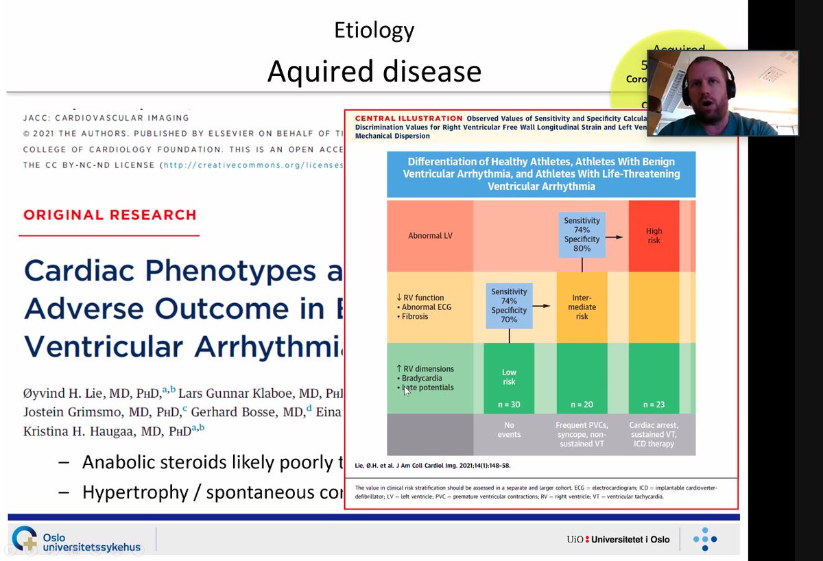 Great expertise in sudden cardiac death in athletes by <a href="/oyvlie/">Øyvind H Lie</a> at Sports Cardiology Webinar directed by the Working Group for preventive cardiology, cardiac rehabilitation and sports cardiology, Norwegian Society of Cardiology <a href="/ProCardio1/">ProCardioSFI</a>