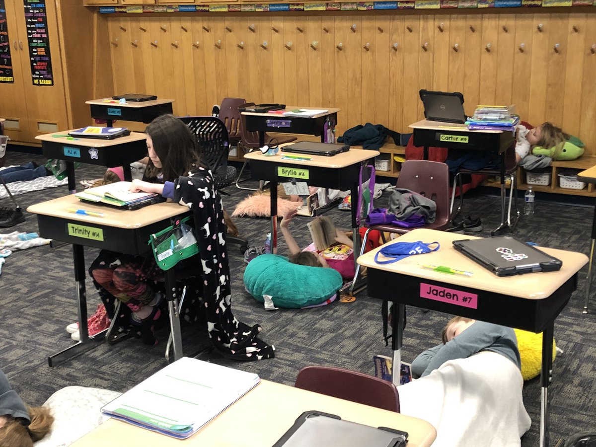 fagan4class's tweet photo. Where did my students go? L👀k closely!! We are wrapped up in our blankets reading of course. ❤️📖 https://t.co/6pKBYbGBZF