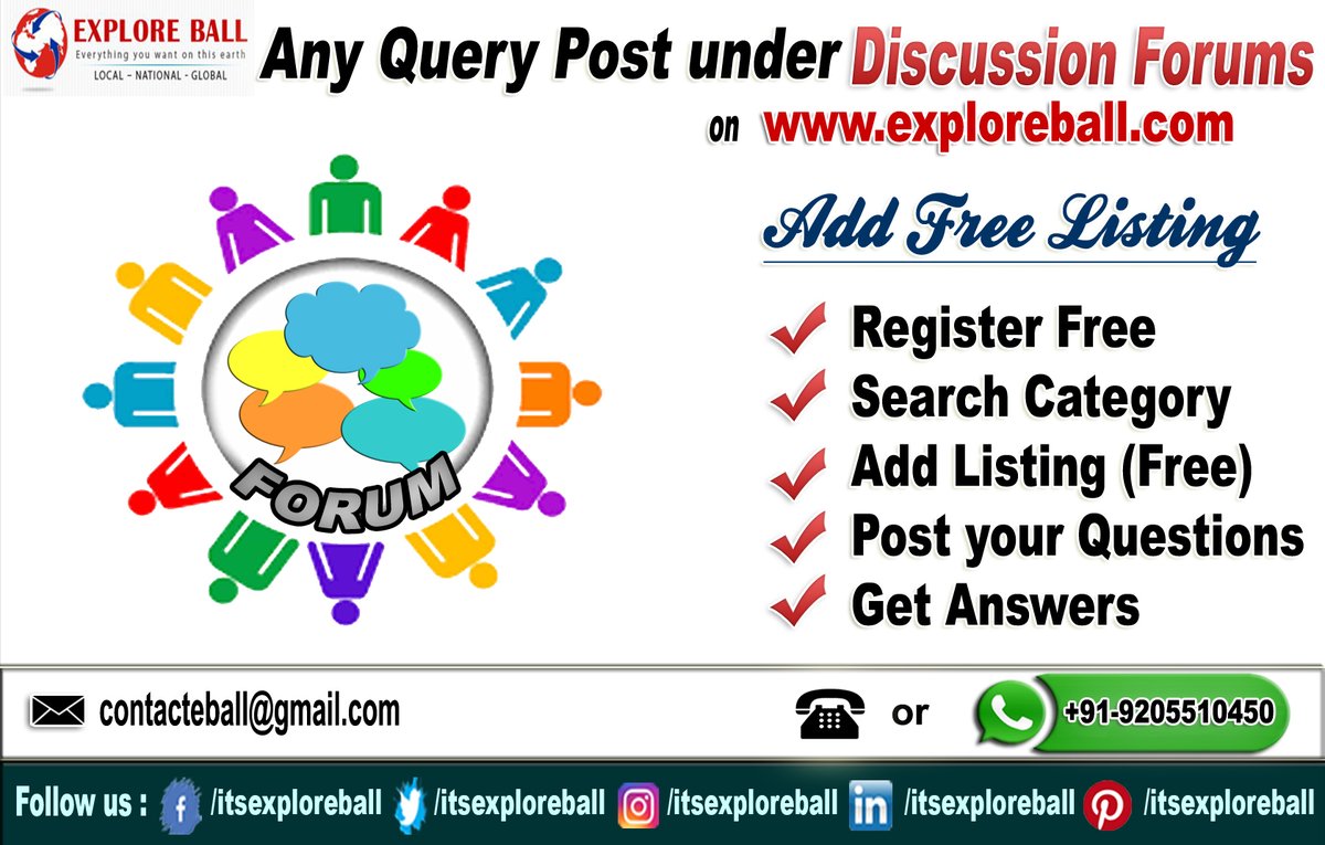 exploreball's tweet image. Discussion Forums
#registerfree #discussionforums #addfreelisting #addyourlisting #addyourlistingfree #postanyadds #exploreball #postyourlisting