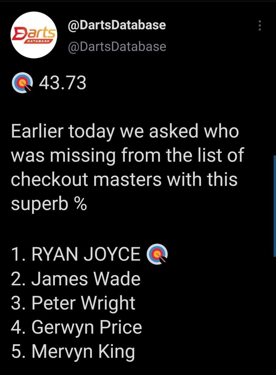 Bitofbullydart's tweet photo. Stats don’t lie 🎯
@DartsDatabase
#relentless #database #dartsdatabase #darts #bitofbully #bitofbullydarts #ryanjoyce #ryanrelentlessjoyce https://t.co/l3nxlWuh8v